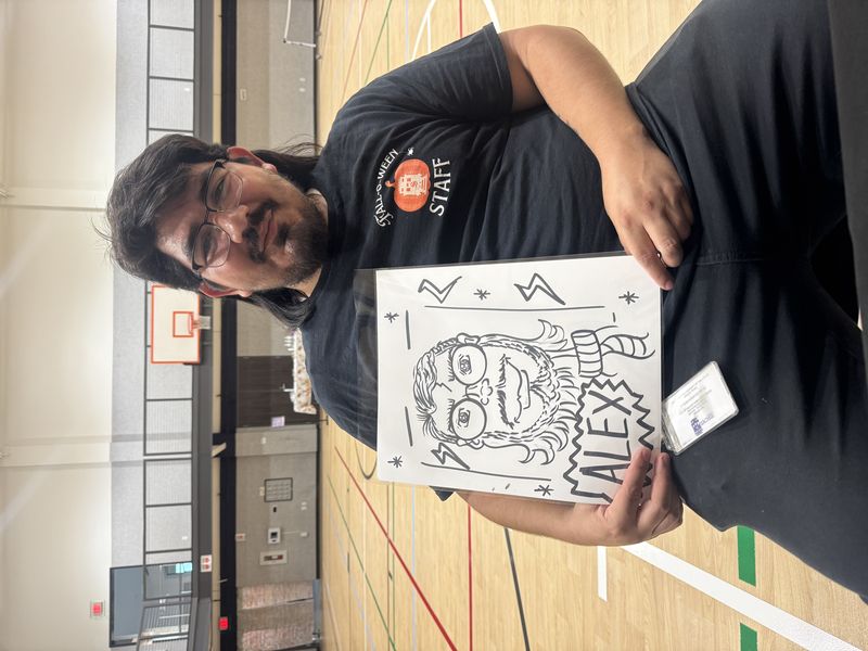 Teen caricature portrait at a Texas party by Poppin' Partiez